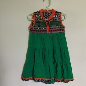 Westside Embroidered Tiered Sundress Sleeveless 100% Cotton Girls Size 3-4
